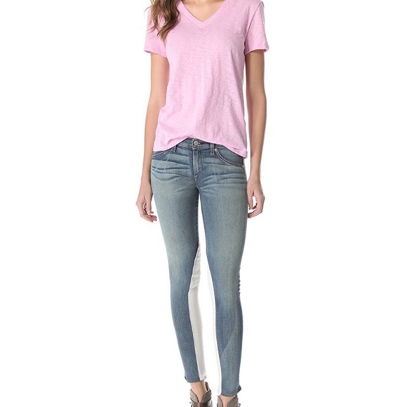 Rag & Bone Jodhpur Heathway Jeans With Leather Panels Size 25 - Picture 11 of 11